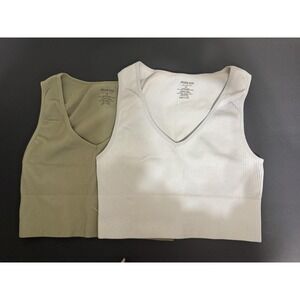 Ardene Basic Tank Womens Small Multicolor Cropped Ribbed Stretch Slim Knit 2Pk